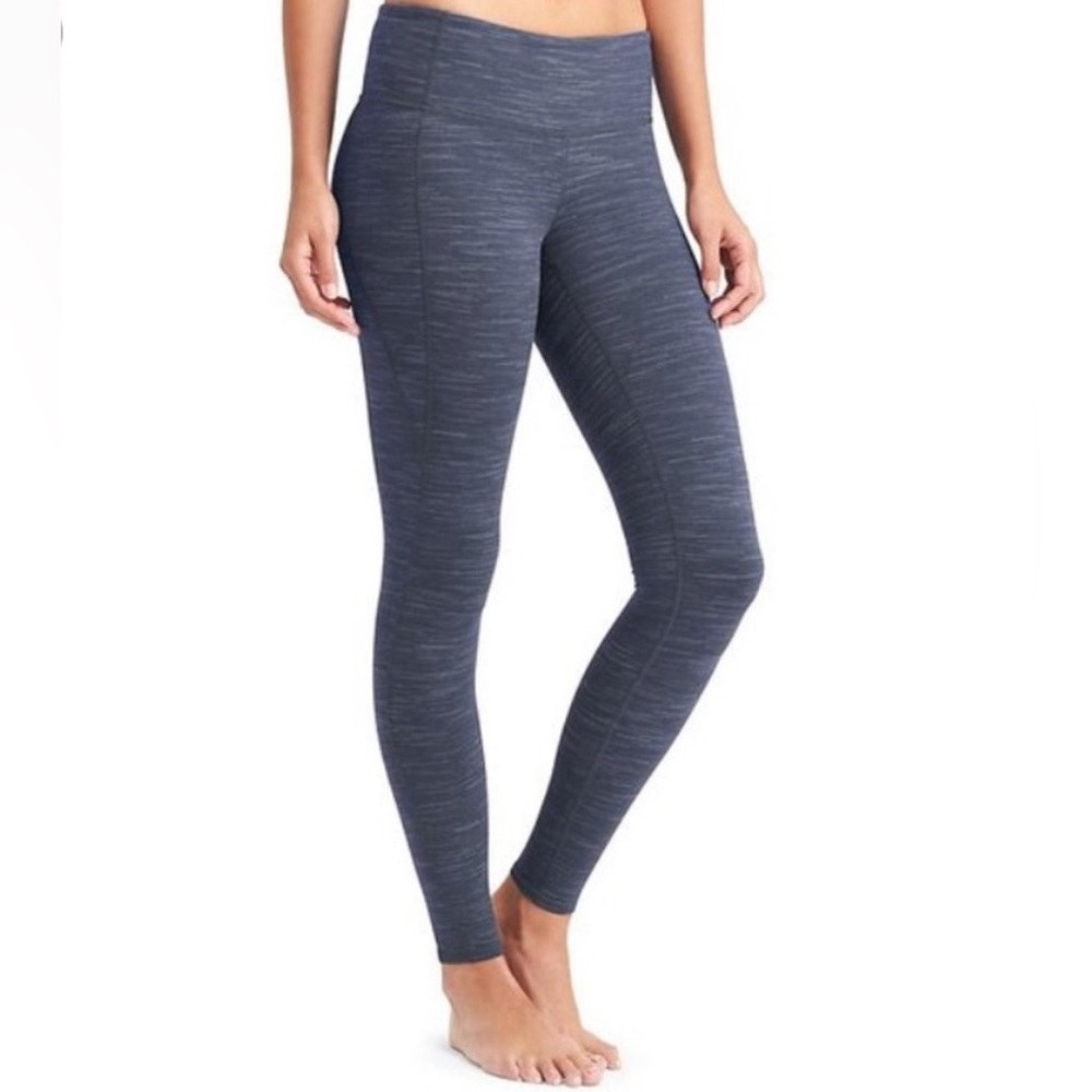 Athleta Striated Revelation‎ Tights Size M BLUE